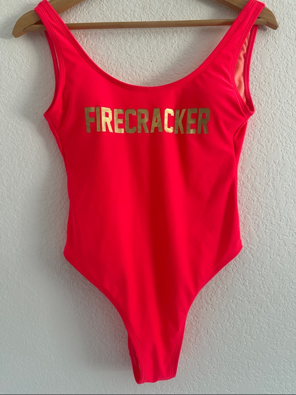 Xhilaration - Hot Pink Firecracker One Piece Suit - Size S - Fourth of July! 🇺🇸